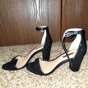 Black studded strappy heels